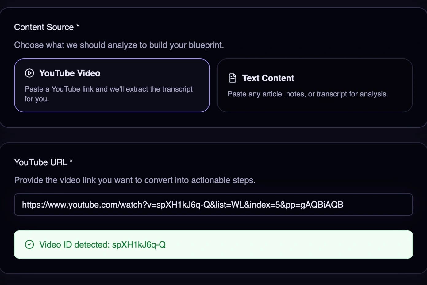 Share your content interface